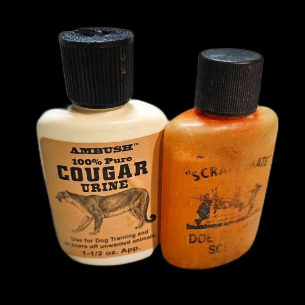 Moccasin Joe Cougar Urine and Hot Doe Estrus High Estrogen Wild Hunting Scent